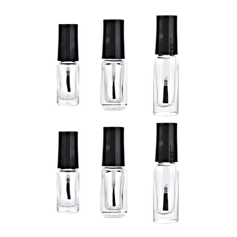 10ml Clear Glass Nail Polish Bottle with Crown Cap New Design for Gel Polish Packaging MOQ 100pcs with Brush Seal