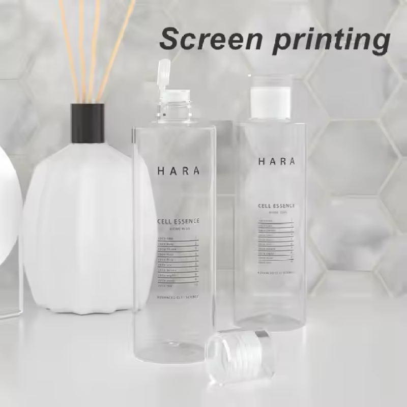 Flat Shoulder Plastic Lotion Bottles Skin Care Packaging PET Plastic Emulsion Bottle Lotion Dispenser Cosmetic Dispenser Bottle