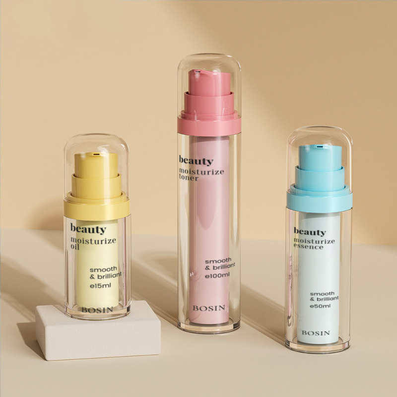 Eco Friendly PP Airless Vacuum Bottle 15ml 30ml 50ml with Replaceable Inner Container for Skincare and Serum Travel Use