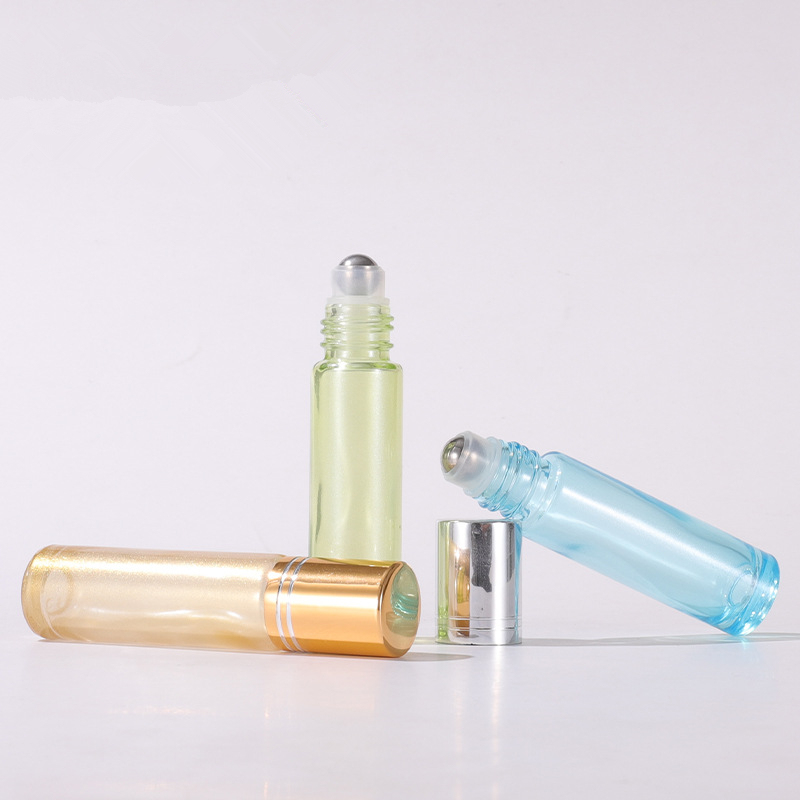 10ml Perfume Essential Oil Bottles Roll on Bottles With Silver Lid Gold Lid