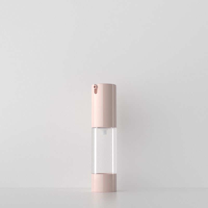 China-Made 30ml for Clear Plastic Airless Bottle with Press Pump as Personal Packaging for Skin Care Serum and Lotion Pink Color