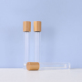 10ml Cosmetic square and Round Shape Roll on Glass Bottles with Bamboo Lids
