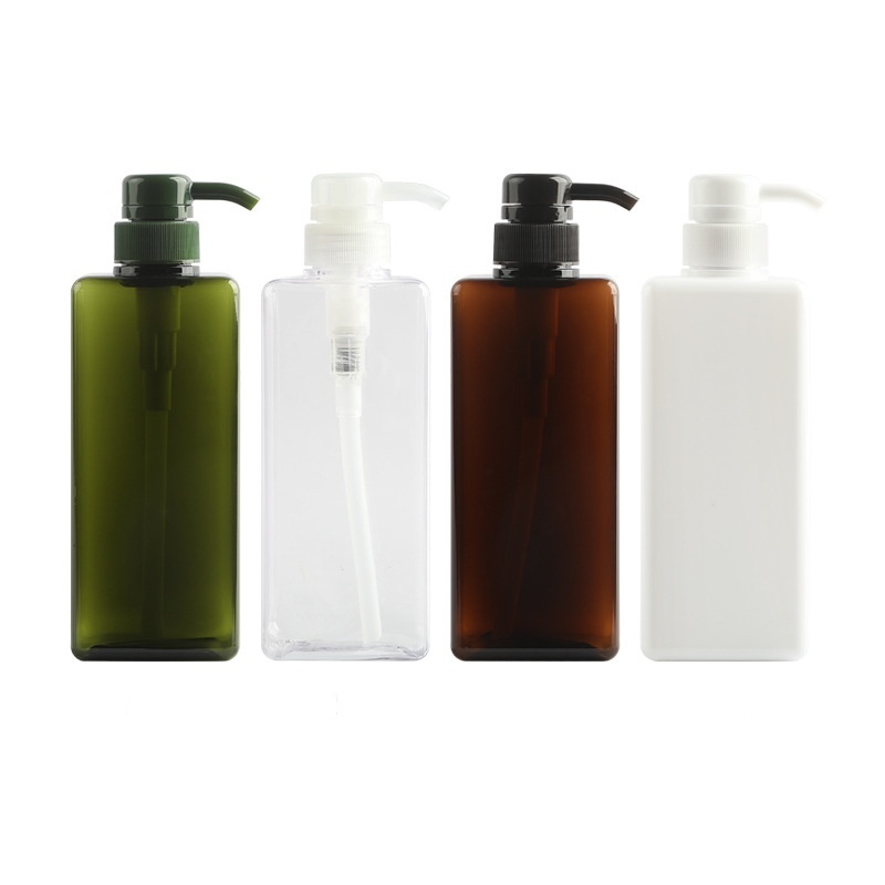 PETG Pump Lotion Bottle 650ml Square Emulsion Bottle Plastic Press Shampoo Body Wash Body Lotion Bottle