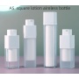 2024 New Luxury 15ml 30ml 50ml Empty Plastic Spray square Cosmetic Packaging Lotion Airless Pump Bottle for Cosmetic