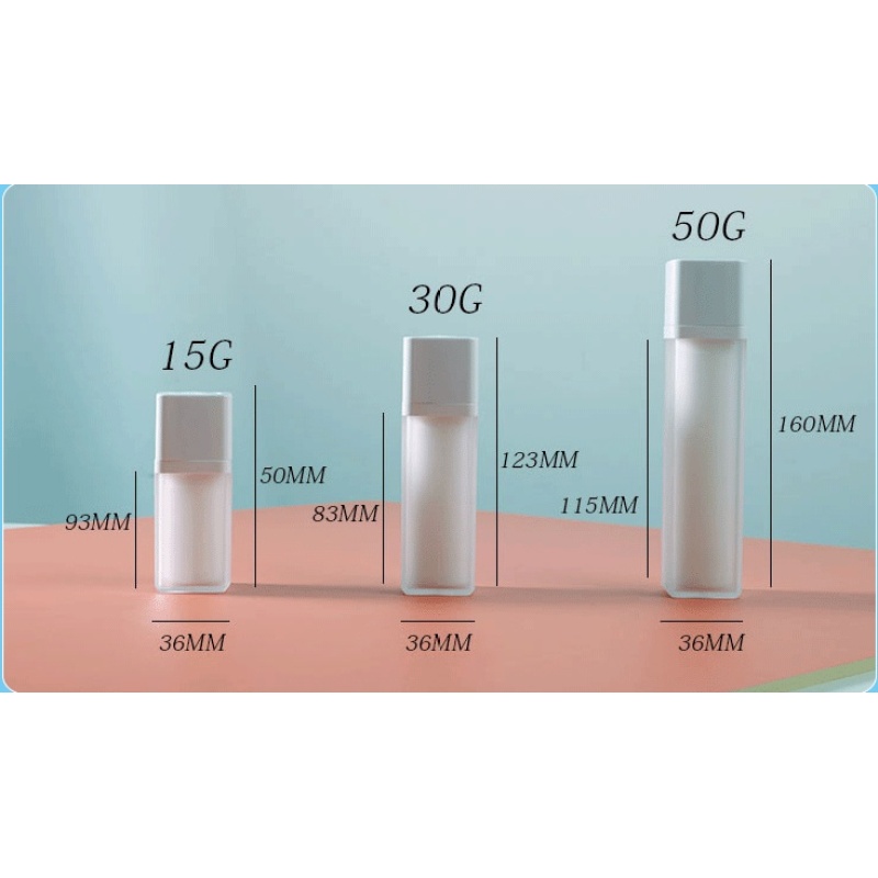 2024 New Luxury 15ml 30ml 50ml Empty Plastic Spray square Cosmetic Packaging Lotion Airless Pump Bottle for Cosmetic