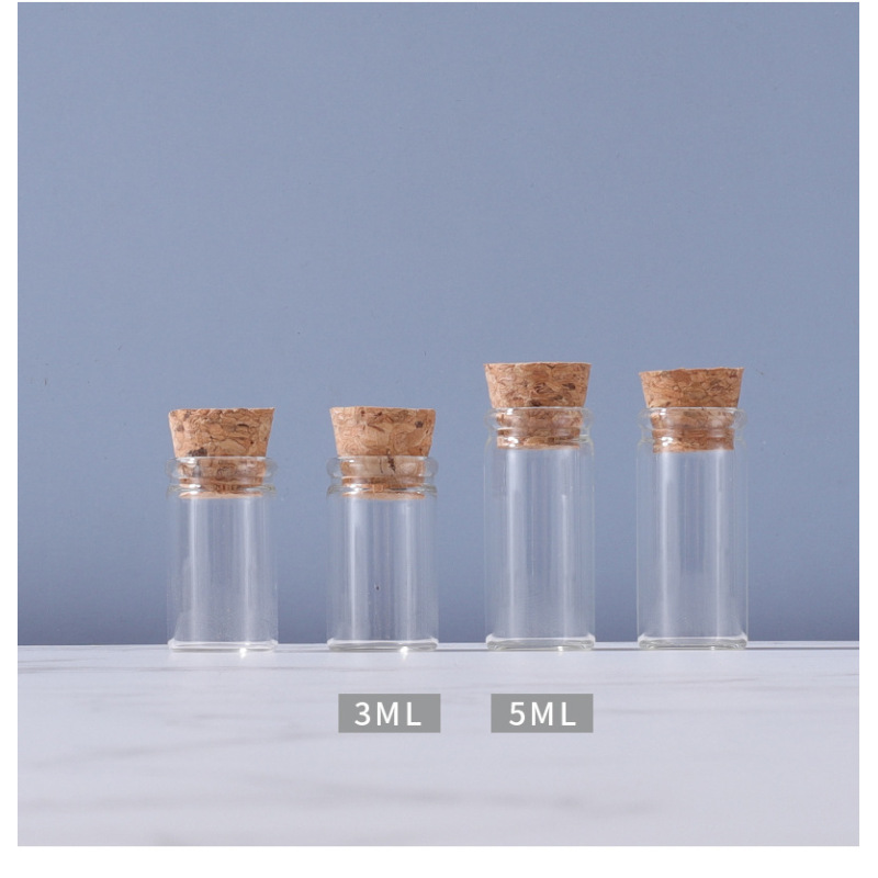 Wholesale Hot Selling 3ml 5ml 10ml Mini Glass Bottle with Cork Stopper Small Vial Glass Bottles