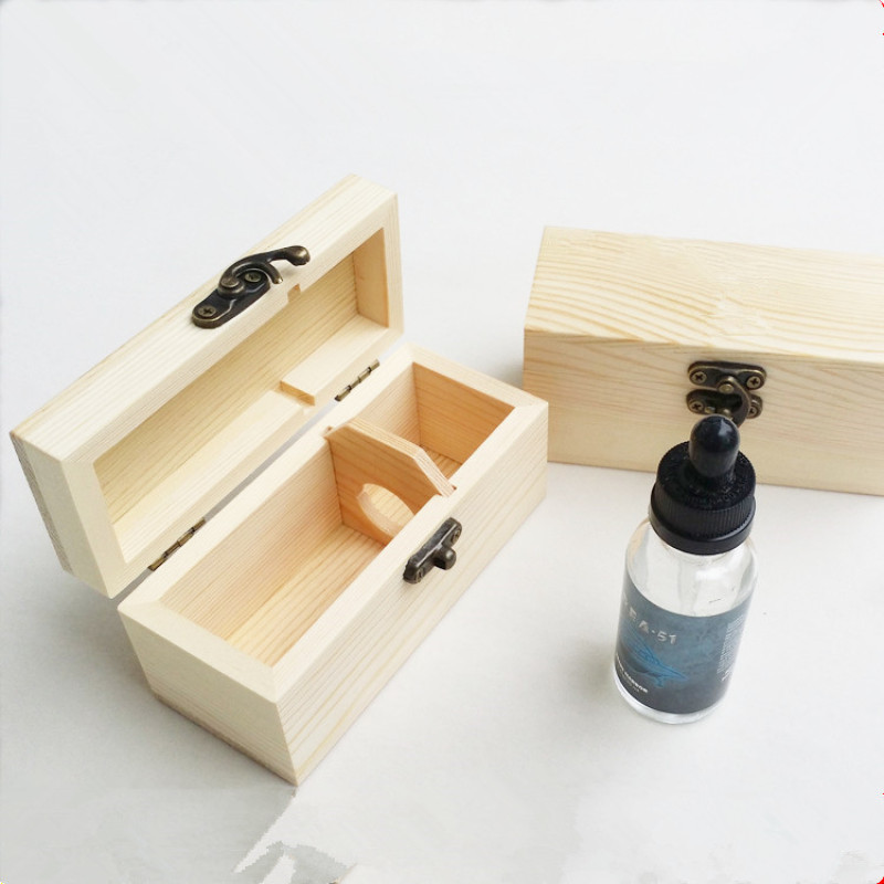 One Bottle Pine Wood Essential Oil Packaging Box Elegant Perfume Gift Wood Box with Natural Aesthetic