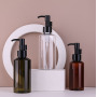 2026 New Style Label Design Recyclable 100ml 150ml 200ml clear Green Amber Packaging Face Body Hair Oil Plastic Pump Bottle