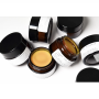Black Lid Cosmetic Skincare 30g Empty Body Butter Jars 1 oz Cream Amber Glass Jar with Lids