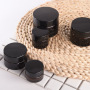 Black Lid Cosmetic Skincare 30g Empty Body Butter Jars 1 oz Cream Amber Glass Jar with Lids
