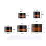 Black Lid Cosmetic Skincare 30g Empty Body Butter Jars 1 oz Cream Amber Glass Jar with Lids
