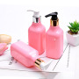 Wholesale 200ml Pink Rectangle Cosmetic Plastic Pump Sprayer Empty Facial Cleanser for Shampoo Skin Care Serum Face Cream