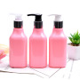 Wholesale 200ml Pink Rectangle Cosmetic Plastic Pump Sprayer Empty Facial Cleanser for Shampoo Skin Care Serum Face Cream