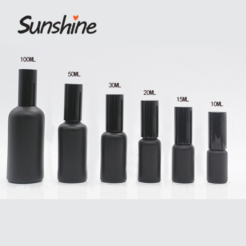 Black Frosted Matte Glass Dropper Spray Bottle 10ml to 100ml Capacity
