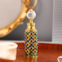 Luxury 12ml  Arabia Vintage Golden Red Yellow Green Purple Dropper Perfume Essential Oil Glass Bottles
