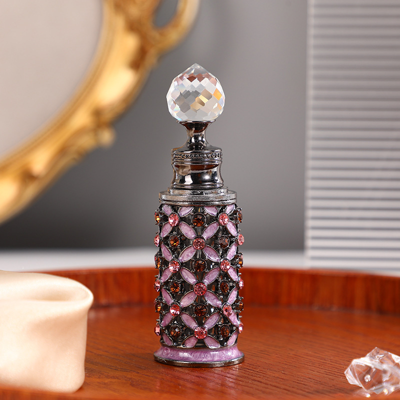 Luxury 12ml  Arabia Vintage Golden Red Yellow Green Purple Dropper Perfume Essential Oil Glass Bottles