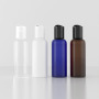 Amber 50ml Cosmetic Cylinder Bottle with PP Disc Top for Clear Plastic Empty Lotion Bottles Pump Sprayer Sealing Type