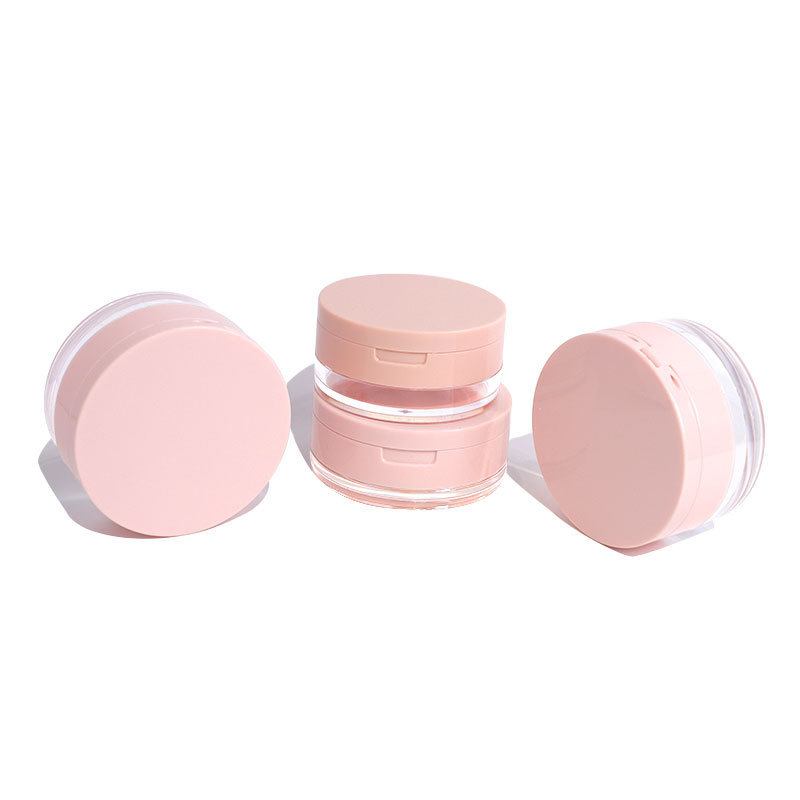10g 20g Round Flapper Loose Powder Containers Matte Loose Powder Jar Portable With Mirror Powder Puff