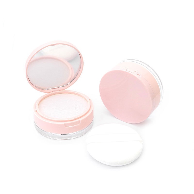 10g 20g Round Flapper Loose Powder Containers Matte Loose Powder Jar Portable With Mirror Powder Puff