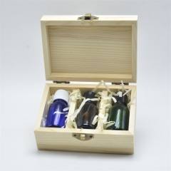 Essential Oil Wood Storage Box 3 Pcs 5ml Glass Bottle Wooden Box