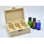 Essential Oil Wood Storage Box 3 Pcs 5ml Glass Bottle Wooden Box
