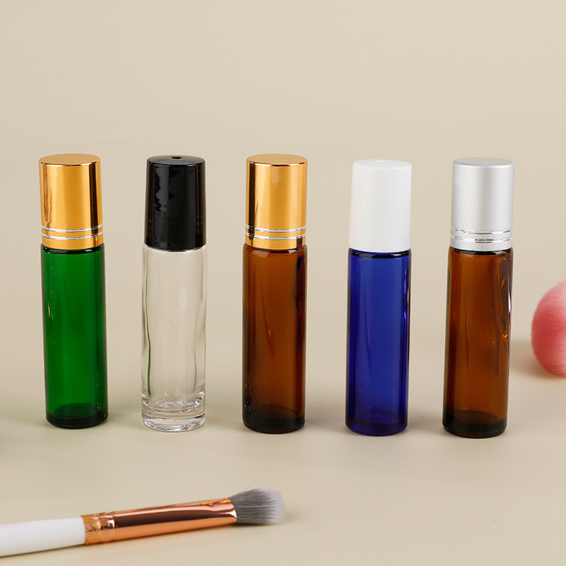 Cosmetic Packaging Roll on bottle 1ml 2ml Skin Care Packaging 10ml 3ml Brown Essential Oil Bottle 5ml Roller Bottles