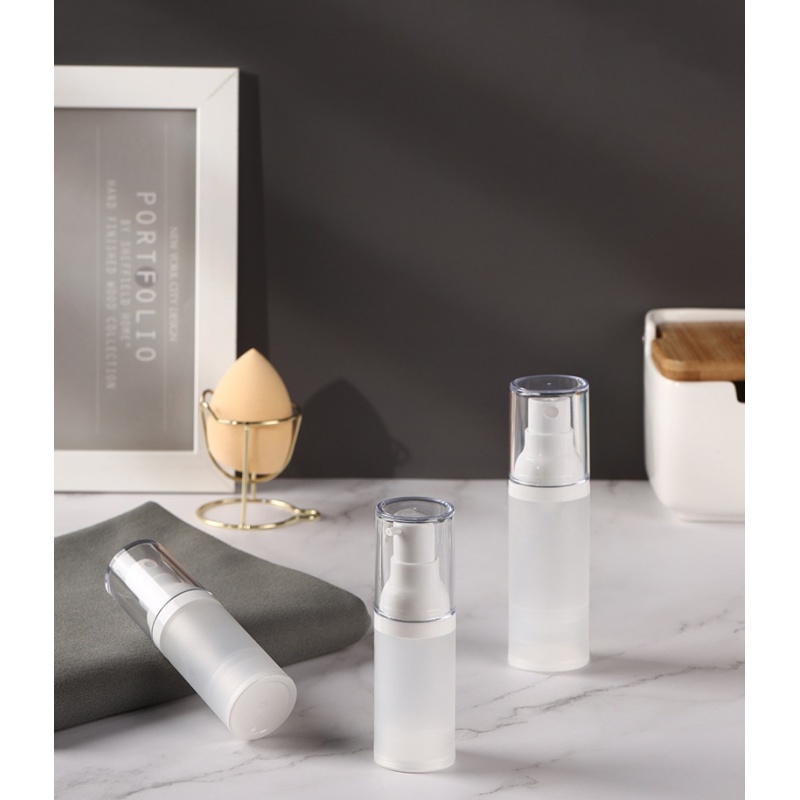 Hot Sale High Quality Double Wall Pump Bottle Round clear Container Refillable Airless Bottle for Cosmetic