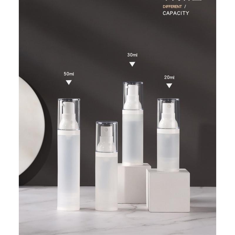 Hot Sale High Quality Double Wall Pump Bottle Round clear Container Refillable Airless Bottle for Cosmetic
