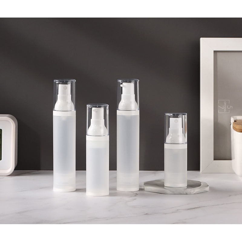 Hot Sale High Quality Double Wall Pump Bottle Round clear Container Refillable Airless Bottle for Cosmetic