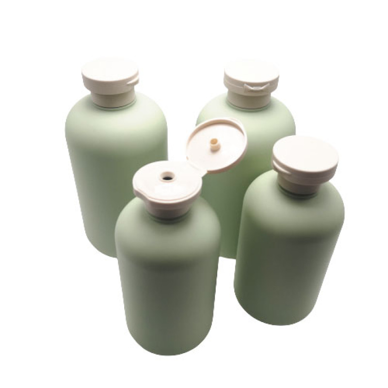 Soft Touch 500ml Green Color Hdpe Plastic Shampoo Bottles with Flip Screw Cap for Shampoo Gel