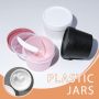 Wholesale Plastic Cosmetic Jars Container Empty Matte Black Round Body Scrub Jars for Body Scrub With Black Lids