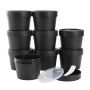 Wholesale Plastic Cosmetic Jars Container Empty Matte Black Round Body Scrub Jars for Body Scrub With Black Lids