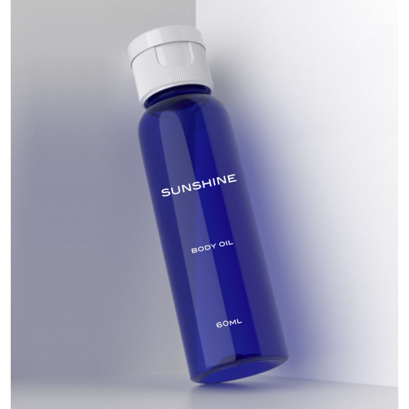 Hangzhou Sunshine Stock 60ml Plastic Toner Bottle Amber Blue White Skincare Packaging with Multiple Colors Caps for Shampoo