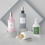 High Quality PET Green Slant Shoulder Plastic Spray Bottle 50ml 100ml 150ml 200ml Fine Mist Hair MOQ 100pcs for Shampoo Use