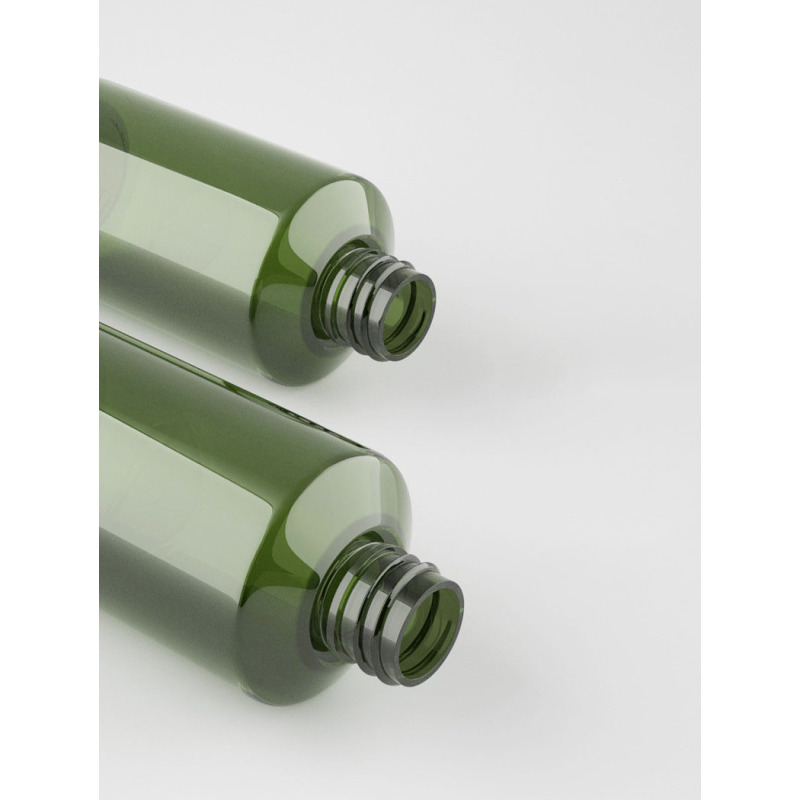 High Quality PET Green Slant Shoulder Plastic Spray Bottle 50ml 100ml 150ml 200ml Fine Mist Hair MOQ 100pcs for Shampoo Use