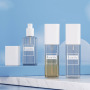 New Arrival 80ml 100ml 120ml Clear Square PET Plastic Mist Spray Bottle Moisturizing Toner Bottle White Cap