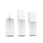 New Arrival 80ml 100ml 120ml Clear Square PET Plastic Mist Spray Bottle Moisturizing Toner Bottle White Cap