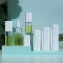 New Arrival 80ml 100ml 120ml Clear Square PET Plastic Mist Spray Bottle Moisturizing Toner Bottle White Cap