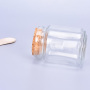 Cork Top Glass Jar Round Fashion Glass Bath Salt Jar with Cork Lid Cap and Wooden Spoon