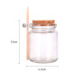 Cork Top Glass Jar Round Fashion Glass Bath Salt Jar with Cork Lid Cap and Wooden Spoon