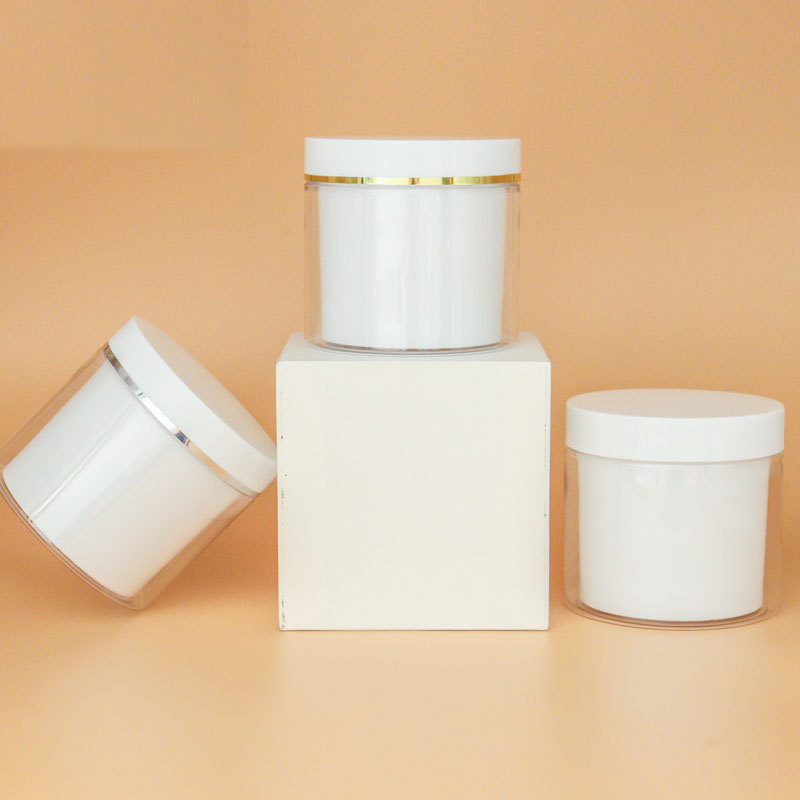 300g Cream Jar White Empty Plastic Jars Packaging Container Cosmetic Skincare Pet Cream Jar