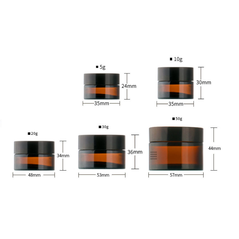 Skincare Cream 10ml Amber Color Empty 10g Glass Jars for Face Cream or Eye Cream