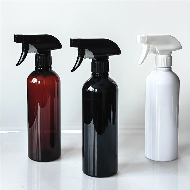 Bulk Custom 500ml PET Black Plastic Bottles Private Label Sprayers for Cleaning Cosmetic Products
