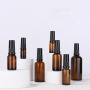 Empty Refillable Cosmetic Amber Glass Spray Bottle Screen Printing Round Bottle