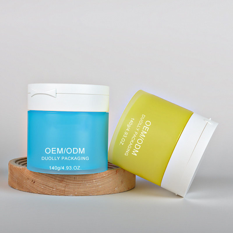 Private Label Empty Cosmetic Plastic Dispenser Jar 140g for Cotton Pads with Custom Color and Logo Printing