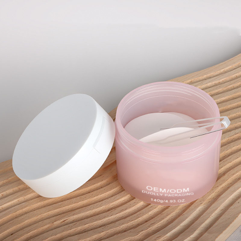 Private Label Empty Cosmetic Plastic Dispenser Jar 140g for Cotton Pads with Custom Color and Logo Printing