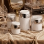 Wholesale 50ml Empty Airless Pump Cream Jar Clear Body White Inner Acrylic Vacuum Container Silver Trim