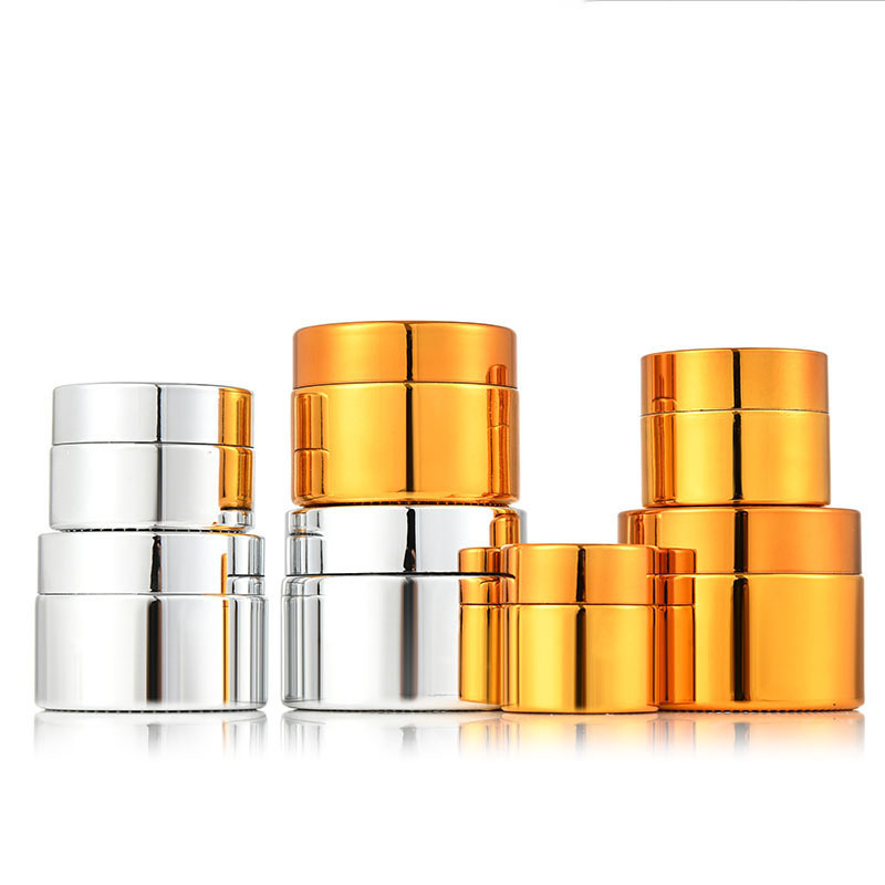 Cosmetic Supplier Recyclable Custom Made Goden Color Skin Care Cream Personal Packaging Glass Jars malaysia