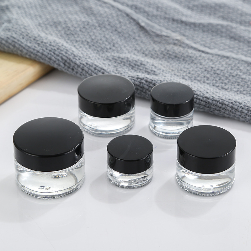 Empty clear Cosmetic Container Mini Small 5ml Glass Jars with Lids for Eye Cream