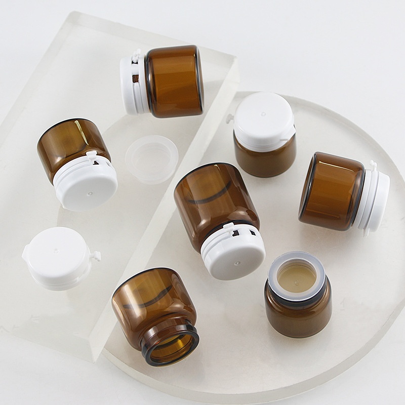 15g 10g Facial Mask Cream Sub Bottle 5g Medicine Amber Glass Jar Cosmetics Amber Glass Jars with Lids